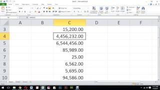 Microsoft excel comma style settings