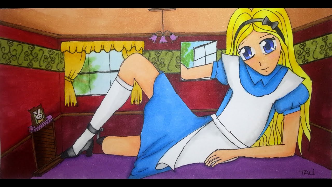 Drawing Alice in Wonderland Copic markers YouTube