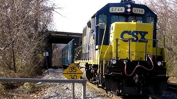 CSX GP38-2 Leads a Patriot Eagle Firefighting Training Car Through St. Denis