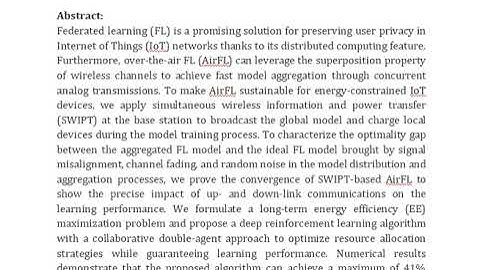 Deep Reinforcement Learning for Energy Efficiency Maximization in SWIPT Based Over the Air Federated
