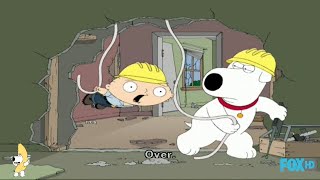 Stewie and Brian talking on walkie talkie "Over" [HD]