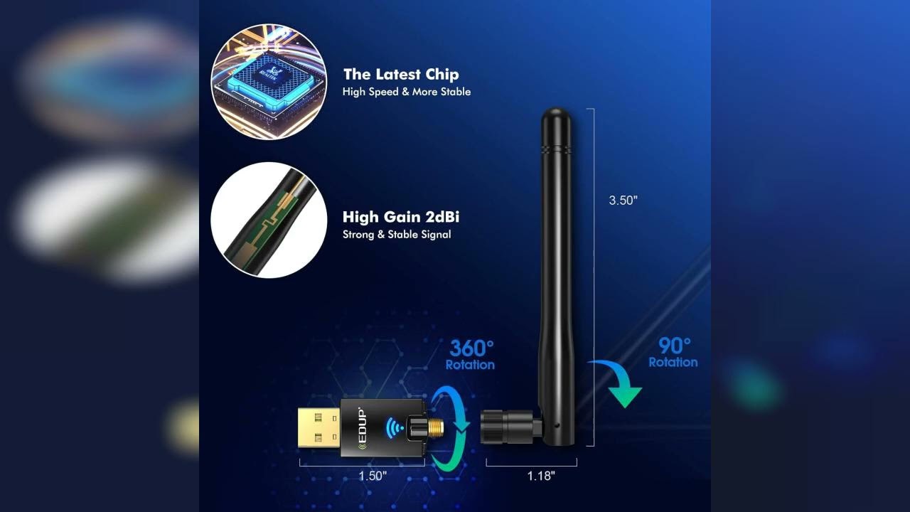 Review: EDUP AC600M USB WiFi Adapter for PC, Wireless USB Network Adapters Dual Band 2.4G/5.8G...