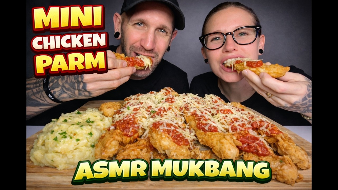 🔥 Couple | Eating | MINI | Chicken Parm & Garlic | Mashed Potatoes | ASMR Mukbang 🧀🥔