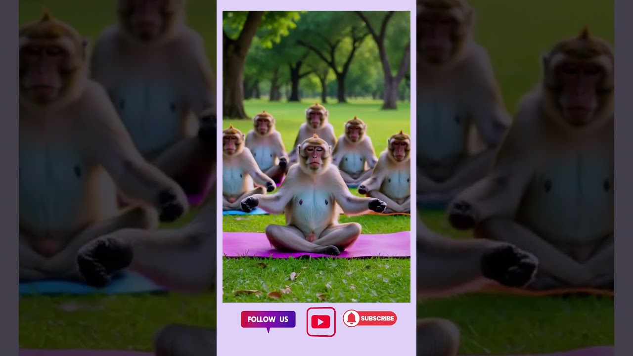 Viral Meditating Monkeys 🐒🧘‍♂️ | Funny Yoga Short 2025