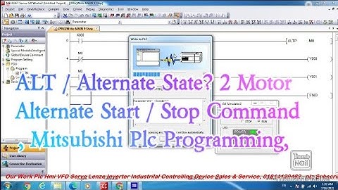 ALT / Alternate State? 2 Motor Alternate Start / Stop Command, Mitsubishi Plc Programming,