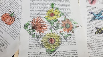 Junk Journal ~ Using Up Book Pages  Ep 32 ~ Easy Art with Stamps and Colored Pencils!  :)!