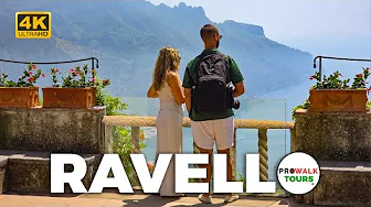 4K Ravello, Italy Walking Tour - Beautiful Villas and Scenic Gardens