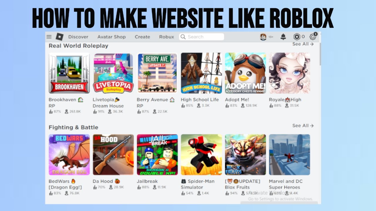 How To Make Website Like Roblox  HTML and CSS Projects 