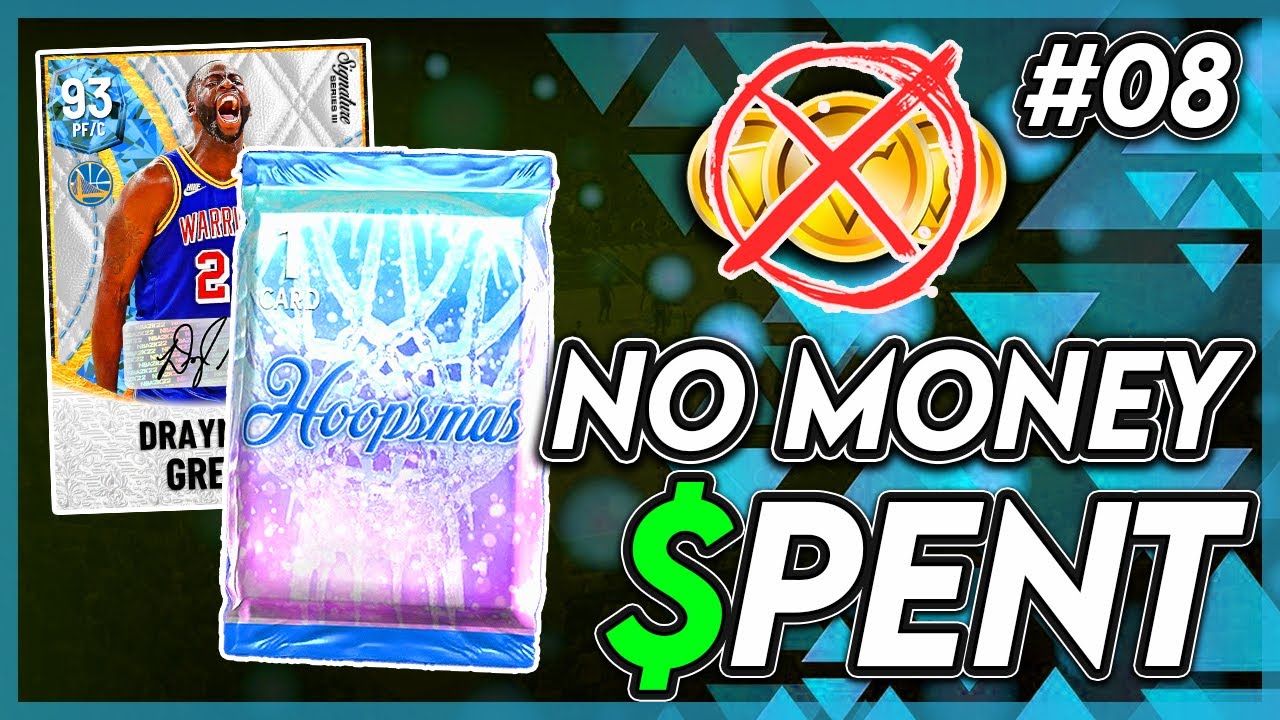 NO MONEY SPENT #8 - FREE HOOPSMAS PACK GIVES A HOF BADGE! INSANE DIAMOND PF! NBA 2K22 MYTEAM.