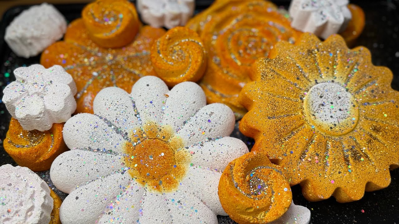 Yellow Flower Crush + Soft Gym Chalk Balls | Oddly Satisfying