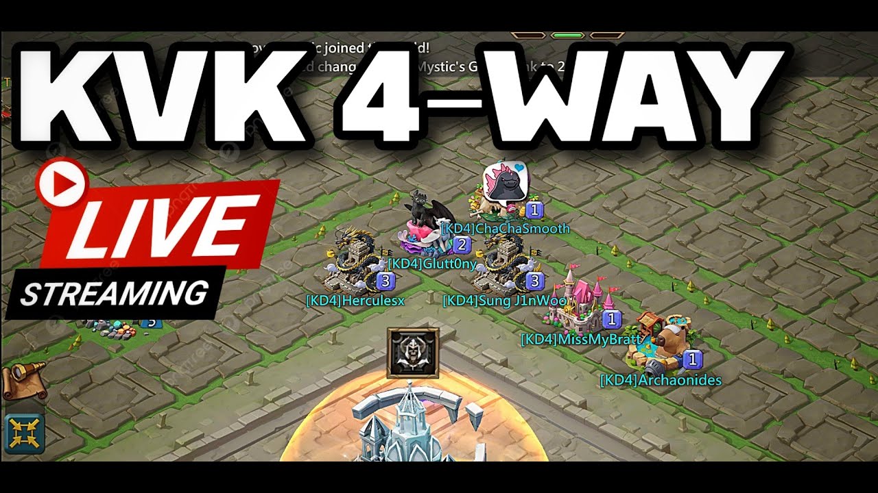 LIVE KVK 4-WAY! RANK 1 GLOBAL GUILD SCORE - Lords Mobile - YouTube