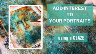 Glazing with a transparent colour over a portrait in cold wax \u0026 oils #oilpainting #portraitpainting
