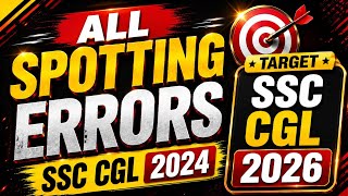 SSC CGL 2024 All Error Detection Questions Solved with AI से एकदम जीरो से सीखें 2026 में 