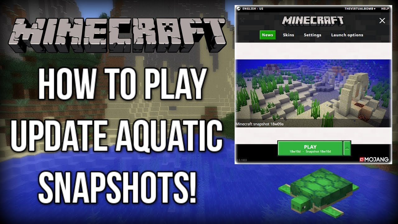 How to PLAY Minecraft Update Aquatic Snapshots (Minecraft 1.13)