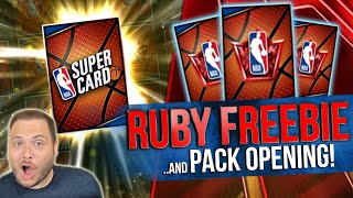 IS THIS THE PERFECT START?! RUBY FREEBIE & PACK OPENING! | NBA SuperCard #7 Wealth