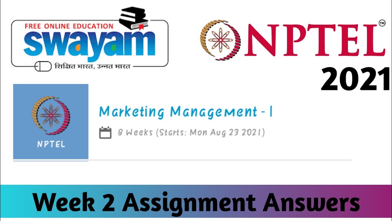 nptel marketing management assignment answers 2020