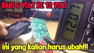 cara menaikkan tegangan charger 6 volt ke 12 volt