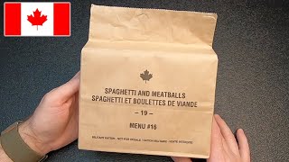 2019 Canadian MRE: Spaghetti & Meatballs!