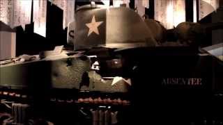 Damaged M4 Sherman tank on display at the Bastogne War Museum, Belgium. Resimi