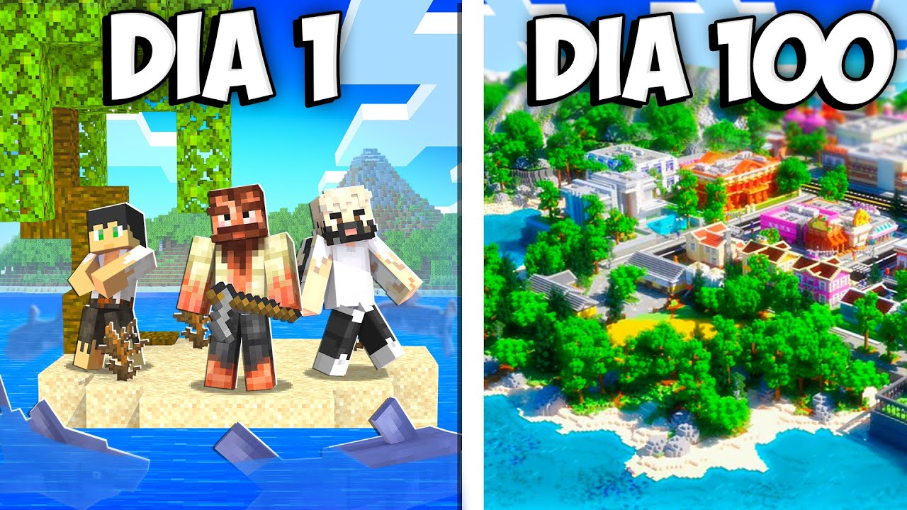 300 Jugadores Crean una CIVILIZACIÓN en una ISLA DESIERTA en MINECRAFT