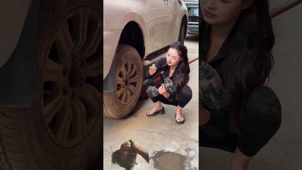 Cô gái xinh đẹp với niềm đam mê công việc sửa chữa xe ô tô nặng nhọc #viral #repair #carrepair #girl