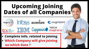 Latest Joining dates of TCS, Infosys, Wipro, TechM, Accenture, Cognizant and many other companies