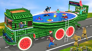     Watermelon Truck Swimming Pool Hindi Kahaniya Comedy New Kahani 