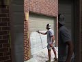 Spraying garage doors