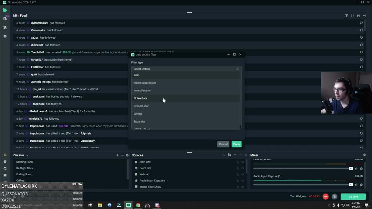 How to get rid of background noise from your mic on streamlabs obs