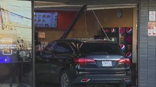 Teen's response after car crashes into Dunkin' goes viral