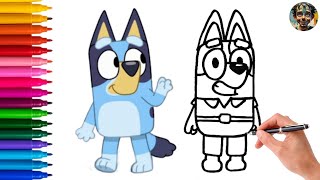 Drawing Bluey characters | Drawing Bluey and Bartlebee