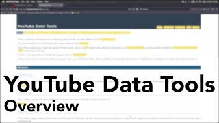 YouTube Data Tools - Overview (Nov 2023)