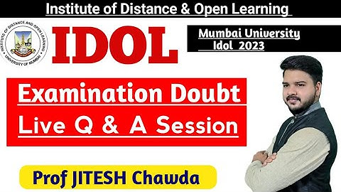 Mumbai University IDOL 2023 Exam| Hallticket  | Timetable | Important questions |Jitesh sir|