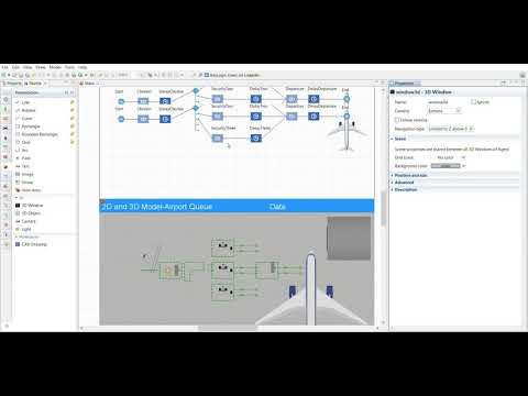 Airport Queueing AnyLogic Model