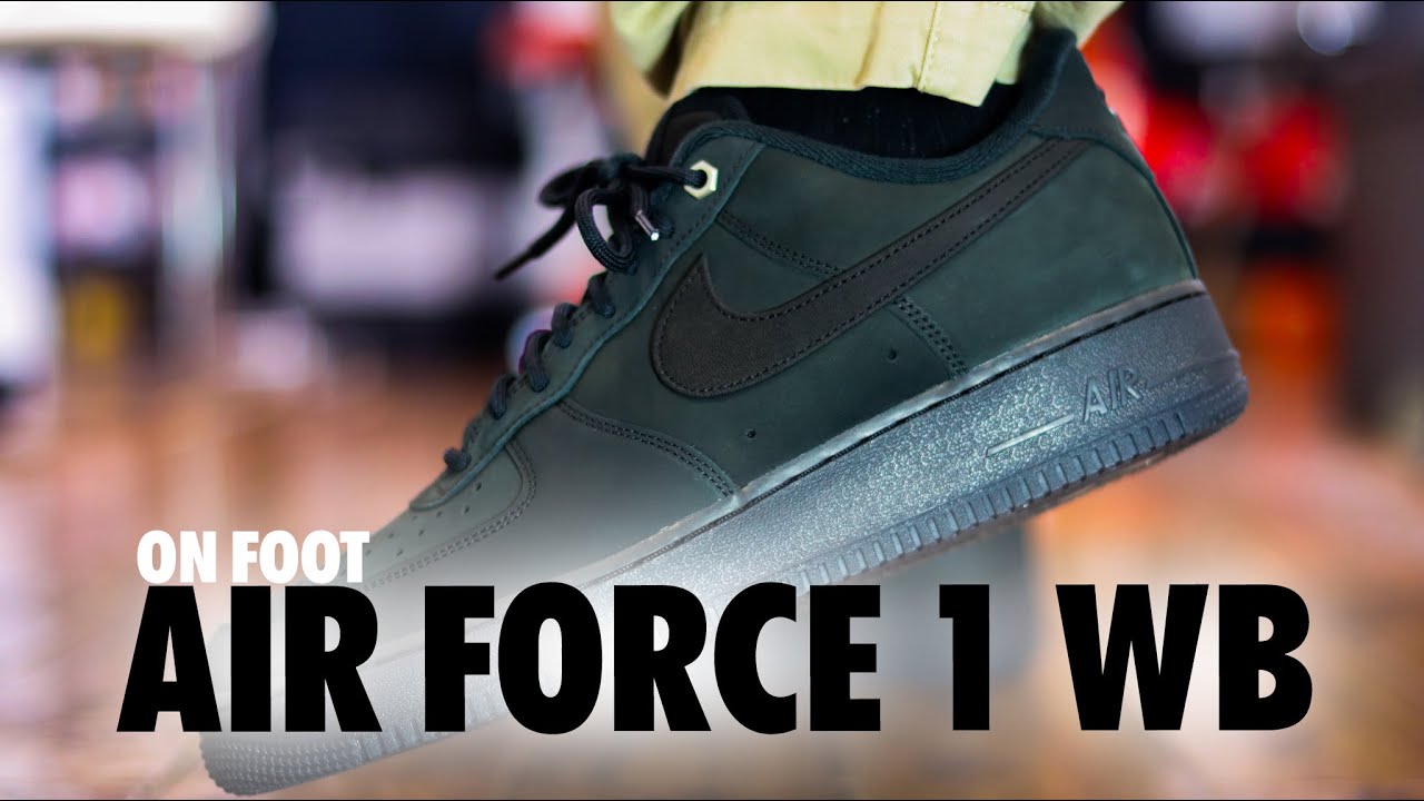 ON FOOT! Nike Air Force 1 WB Black Nubuck Schopes 4K CJ9179-001