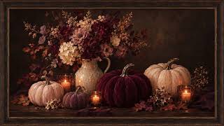 🍁 Autumn Floral Pumpkin Decor | Elegant Vintage Fall Art | Frame TV Screensaver 4K screenshot 1