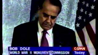 Bob Dole Speaking at the World War II Monument Site Announcement (1997)