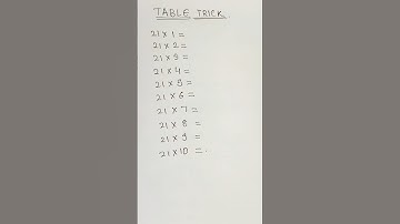 Table trick of 21 #shortfeed #shortsviral #tabletrick #fastcalculationtrick #vedicmaths