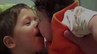 CUTE babies love KISSING each other   Funny babies Compilation