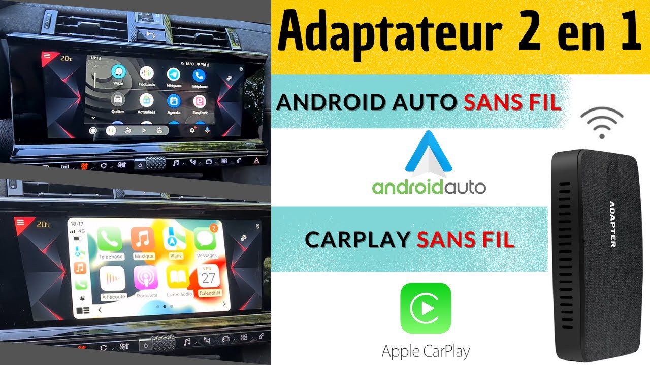 Carplay et Android Auto sans fil sur votre écran d'origine via USB