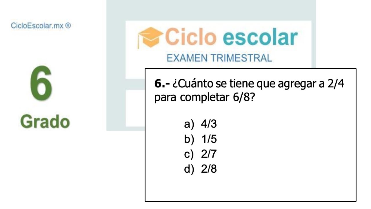 6.- ¿Cuánto se tiene que agregar a 2/4 para completar 6/8? - YouTube