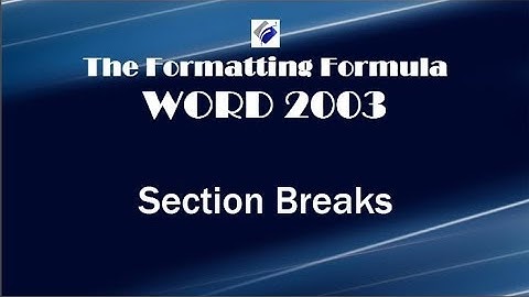Word 2003 Section Breaks-Add a Landscape Page Between 2 Portrait Pages