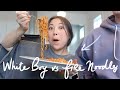 my non asian boy tries *SPICY FIRE NOODLES* for the first time!