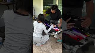 งานอดิเรกสองพ่อลูกคือแต่งรถ #moto #family #automobile #vbloger #blog #funny #smartphone #diy #food
