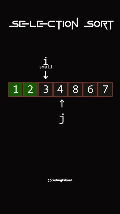 Selection sort | DSA | sorting Method | selection sort using animation ...