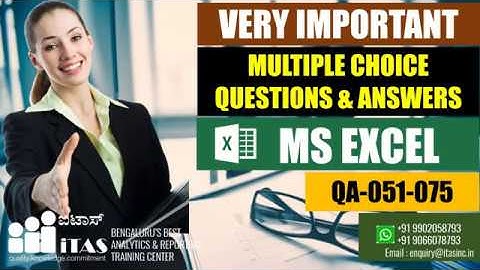 MS EXCEL MCQs 51 - 75
