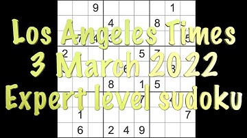 Sudoku solution – Los Angeles Times sudoku 3 March 2022 Expert level