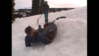 Sled Jumps Couple on Vail Pass