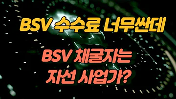 BSV채굴자는 자선사업가 수수료 너무 낮춘거 아닙니까