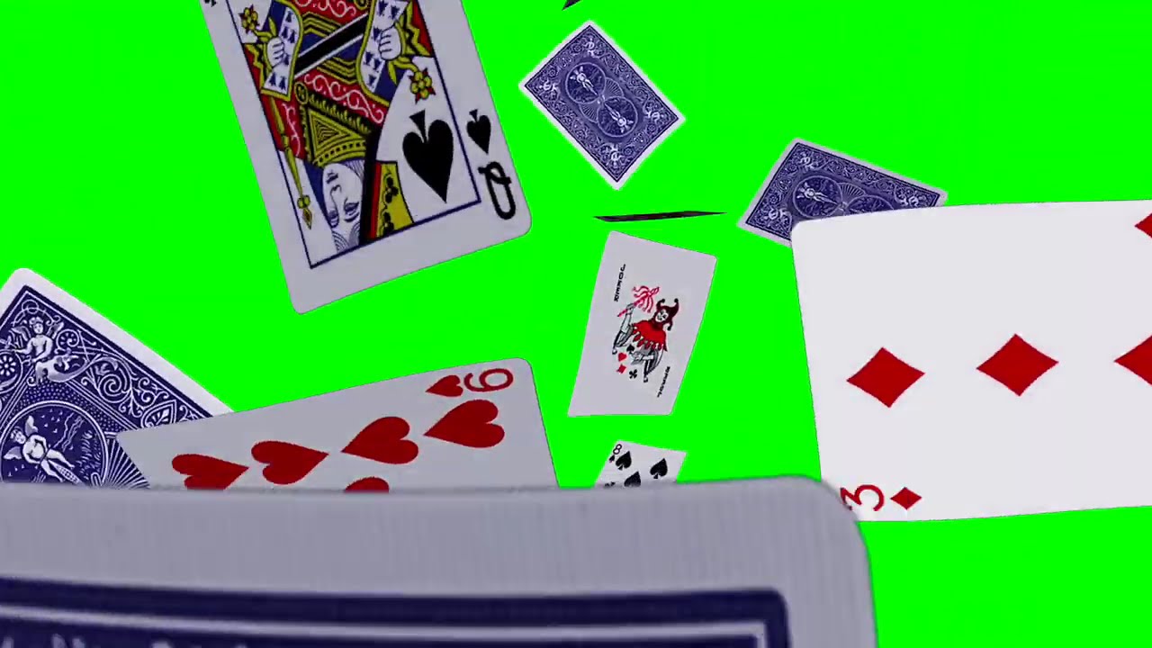 Playing Cards - Fall Loop - Green Screen